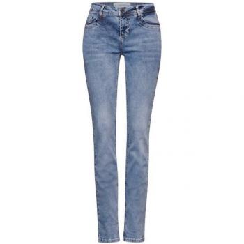 Bootcut-Denim von STREET ONE, Größe 27, Länge 30, blauer Waschung