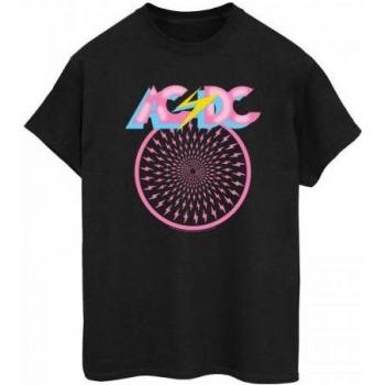 Short Sleeve ACDC Boyfriend pour Femmes, Motif Cœur Flash – Noir M
