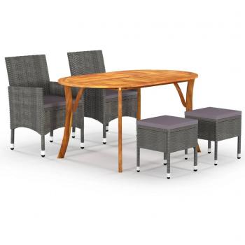 5-Piece Outdoor Dining Set in Grey
