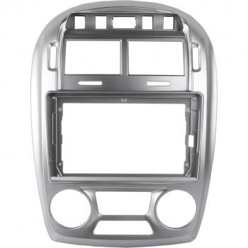 Cadre fascia double din finition argent – kit de rechange pour Kia