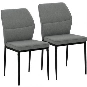 Sillas de Comedor Modernas Homcom – 45x57x86 cm, respaldo curvo, acabado gris