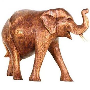 Afrikanische Elefant Holzskulptur Handarbeit 14 cm
