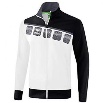 Erima 5‑C Kinderpräsentationsjacke Weiß/Schwarz/du 140 cm