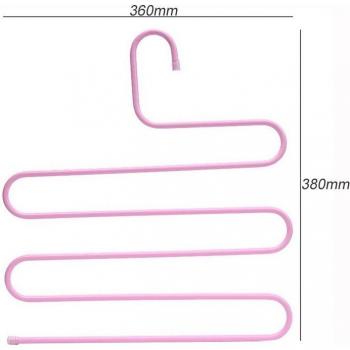 Percha de almacenamiento para pantalones tipo S de 5 capas, estante para toallas y corbatas, color blanco, 1 unidad