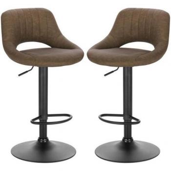 Simonsen Adjustable Height Bar Stool in Dark Brown 35cm W X 42cm D