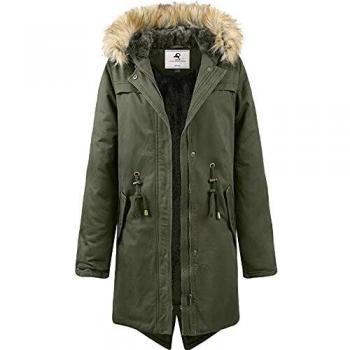 Manteau Longue d'hiver Femme avec Doublure en Polaire et Capuche