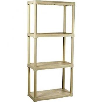 Scaffale in plastica 4 ripiani Ecrù