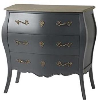 Murano Céleste Commode – Trois Tiroirs, Noir Bois