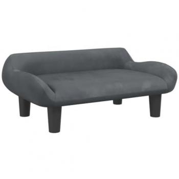 Lit pour chien en velours gris foncé 70x40x24 cm