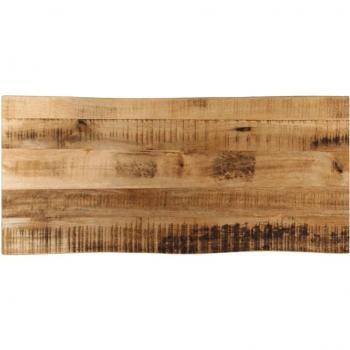 Tablero de mesa borde natural madera maciza mango 80x40x2,5 cm Marrón