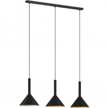 Arcchio Tadej 3er Pendellampe schwarz-gold