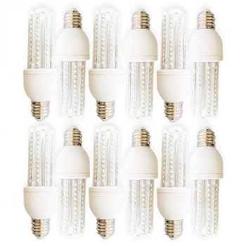 Set de 12 Bombillas LED E27 12W Luz Cálida