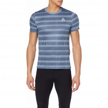 T-shirt Odlo BL Top Crew Neck s/s Ceramicool Blackcomb pour Homme, Faded Denim-AOP SS19, Taille L
