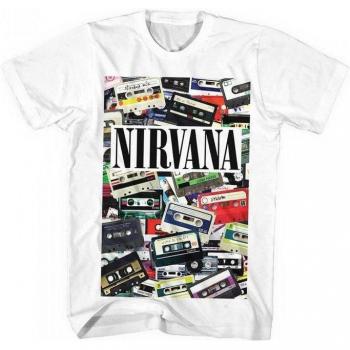 Nirvana T-Shirt Unisex XXL con Cassette – Bianco Pulito