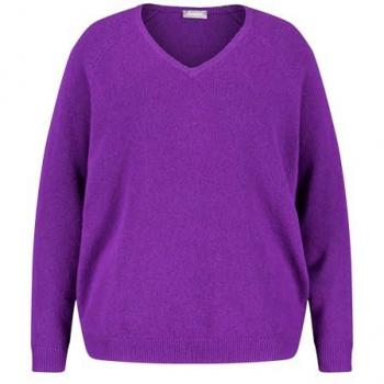 Samoon V-Ausschnitt Pullover Lila 56