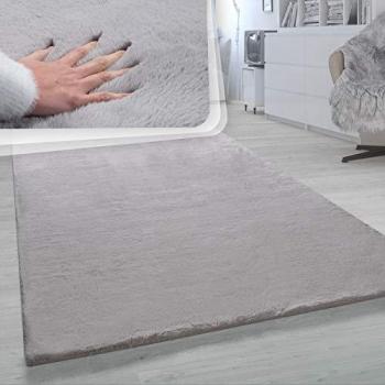 Paco Home Fellteppich „Rabbit 780“ – Kaninchenfell‑Haptik, 26 mm, Uni-Farben