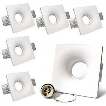 Faretto incassato in gesso quadrato per lampade GU10