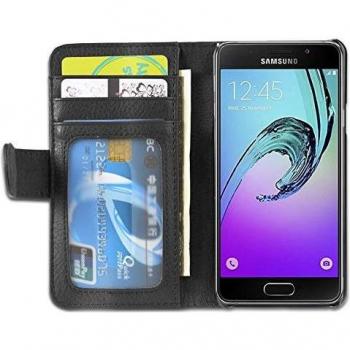 Protection Totale Noir Galaxy A3 2016 (6) – Coque Cadorabo, rabat à clapet + 3 slots cartes