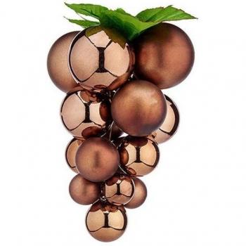 Boules de Noël Naturellement Marron – 22 × 22 × 33 cm en plastique