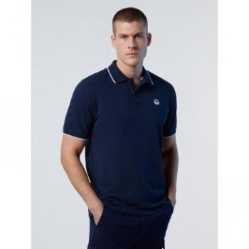 Polo a maniche corte North Sails con collo logato blu navy S