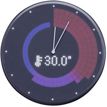 Nextime Smart Clock – Schwarze LED-Wanduhr 22,8 × 22,8 cm