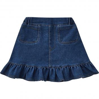 Jupe Unie Denim Sirène à Ourlet 1‑5T