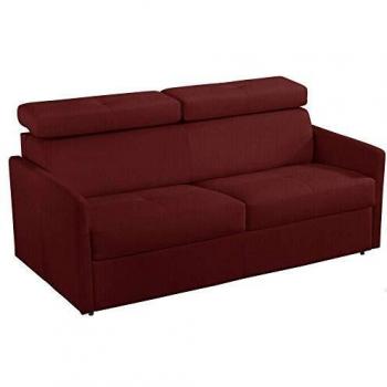 Canapé Convertible Paris Microfibre Bordeaux 3 Places Express Matelas 16 cm