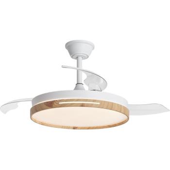 Ventilador de Cocina Togo Mini 40 cm, Madera y Luz LED