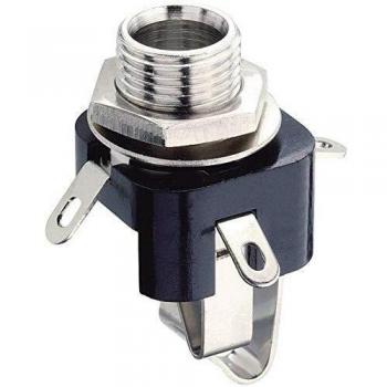 Lumberg KLB 3 Vertical 6.35 mm Audio Jack Socket, 3-Pin, Black