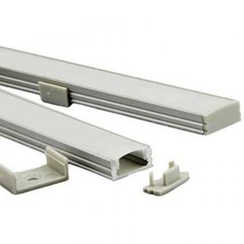 Listello perilluminazione a LED, profilo in alluminio con canalina, lunghezza 1 metro, colore bianco