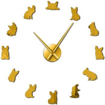 Frameless 3D Frenchie Clock