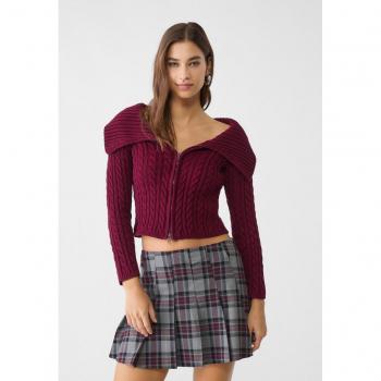 Grey Mini Skirt with Box Pleats S