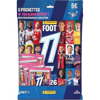 Panini 2025‑26 Ligue 1 – 5 pochettes et album cadeau