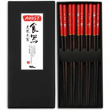 Palillos Naturales AOOSY, Juego de 5 Pares de 9.06 Pulgadas para Sushi