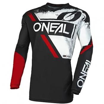 O'Neal Element Shocker Jersey Motocross Nero-Rosso L Unisex-Adulto
