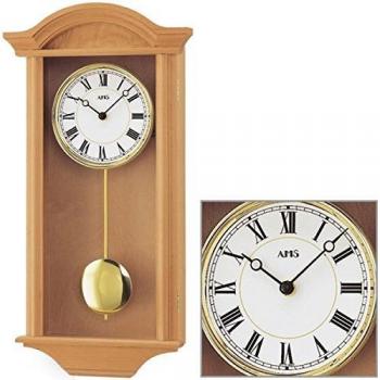 AMS Quarz-Wanduhr, Holz, 63 x 32 x 18 cm