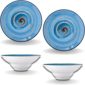 SPIRAL Tiefe Teller 2er-Set, 22,5 cm, stilvolles Design, hitzebeständig