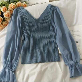 Neploe Autumn Spring Knit Blouse