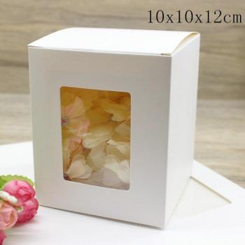 Cajas de papel kraft blanco, paquete de 5, medidas 10x10x50/12/15 cm