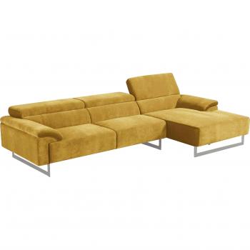 Malika L‑Sofa Egoitaliano – Eckkonfiguration, verstellbare Rücklage, chromfarbige Füße