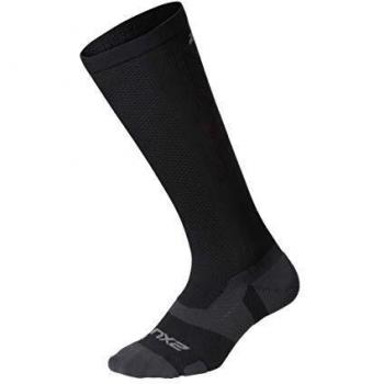 2XU Unisex's Vectr Light Cushion Full Length Socks Compression, Black/Titanium, L1