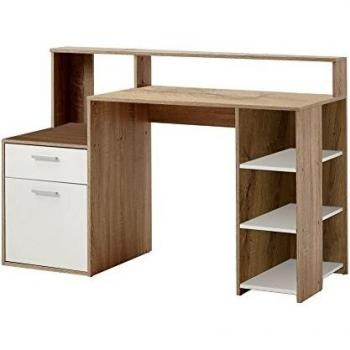 BOLTON Computertisch kompakt ca. 139 cm breit von FMD Eiche/Weiß