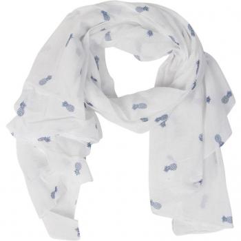 Navy Seide Loop Schal mit Zwillingsherz & Ananas Design – Für Frauen