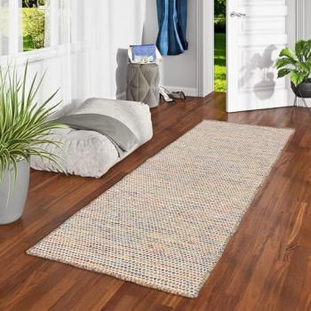 Rana – Tapis d’angle longueur, laine naturelle, 90x160 cm, couleurs variées