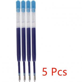 Stylo plume gel bleu noir recharge 5 pièces