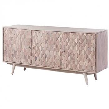 Buffet MOSAYK 160x42x75 en bois d'acacia laqué blanc