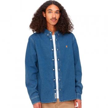 Camisa Carhartt WIP Weldon, Stone Wash, Azul