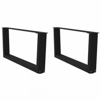 Pieds de table V en acier noir 70x(30-31,3) cm