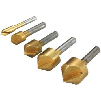 5-Piece HSS Countersink Set for Wood and Metal, 6-19mm, 90 Degree