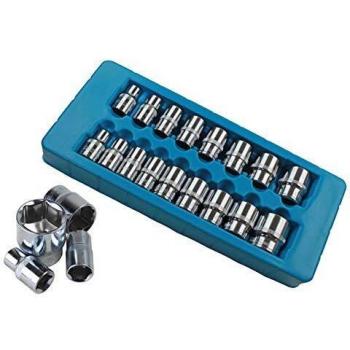 Shallow Sockets Set 17pc, US PRO Tools, Socket Size:10-30mm, Drive:1/2